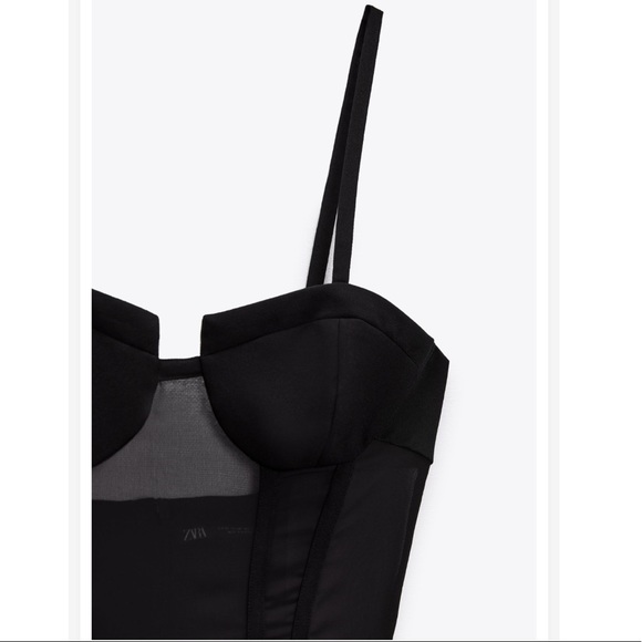 Zara mini-dress mesh corset- combination corset dress blogger favorite - Picture 5 of 8